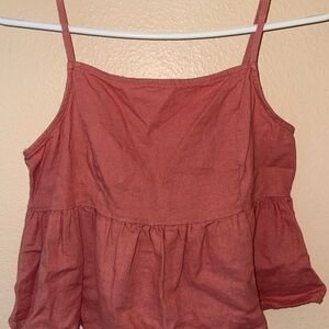 Women's Linen Babydoll Sleeveless Top